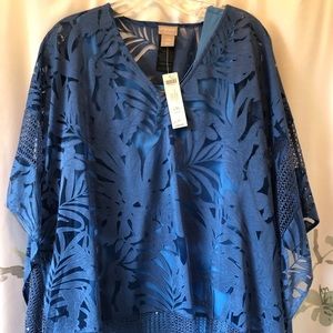 Chicos travelers mixed media poncho and matching tank